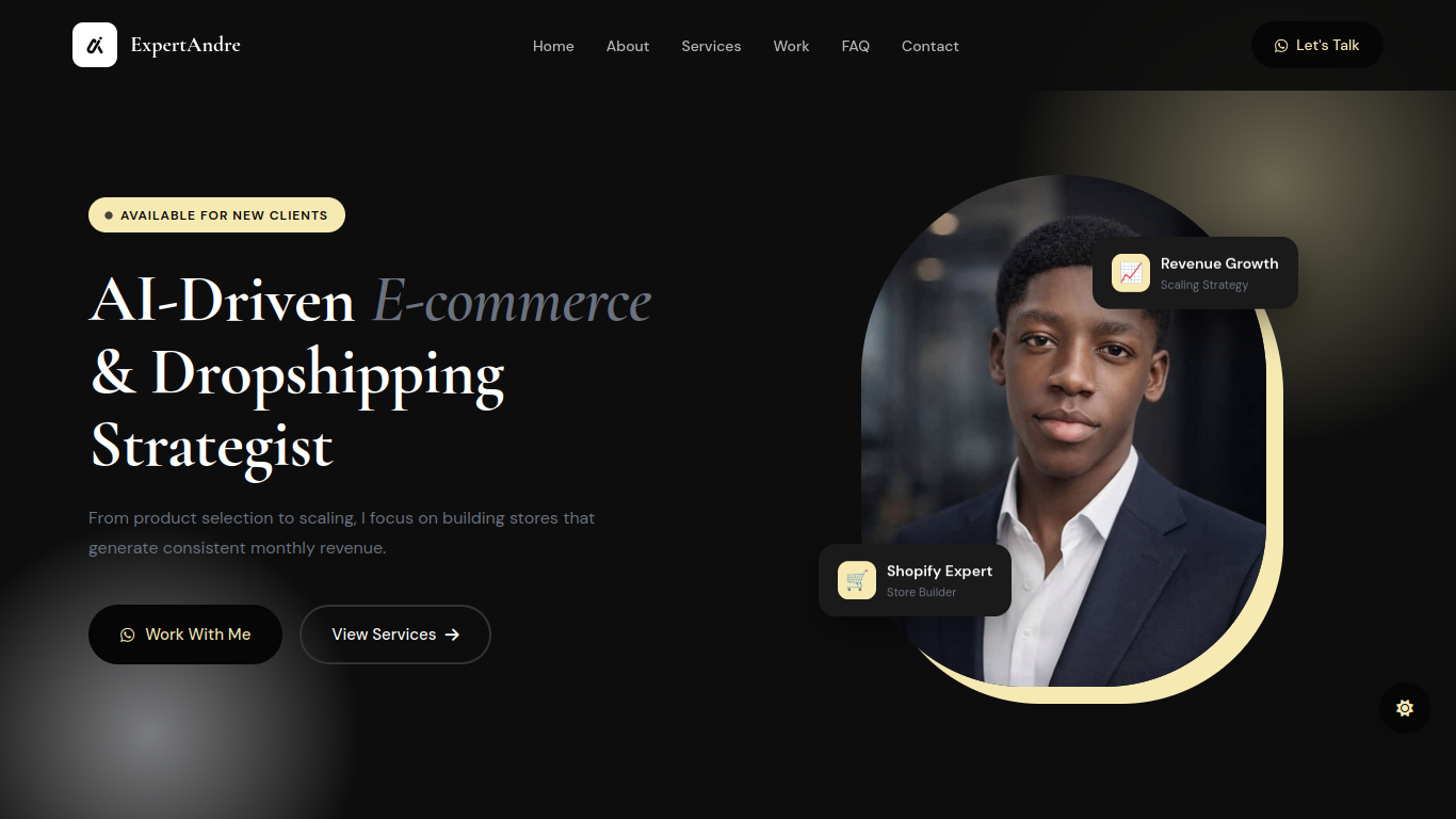 ExpertAndre Landing Page
