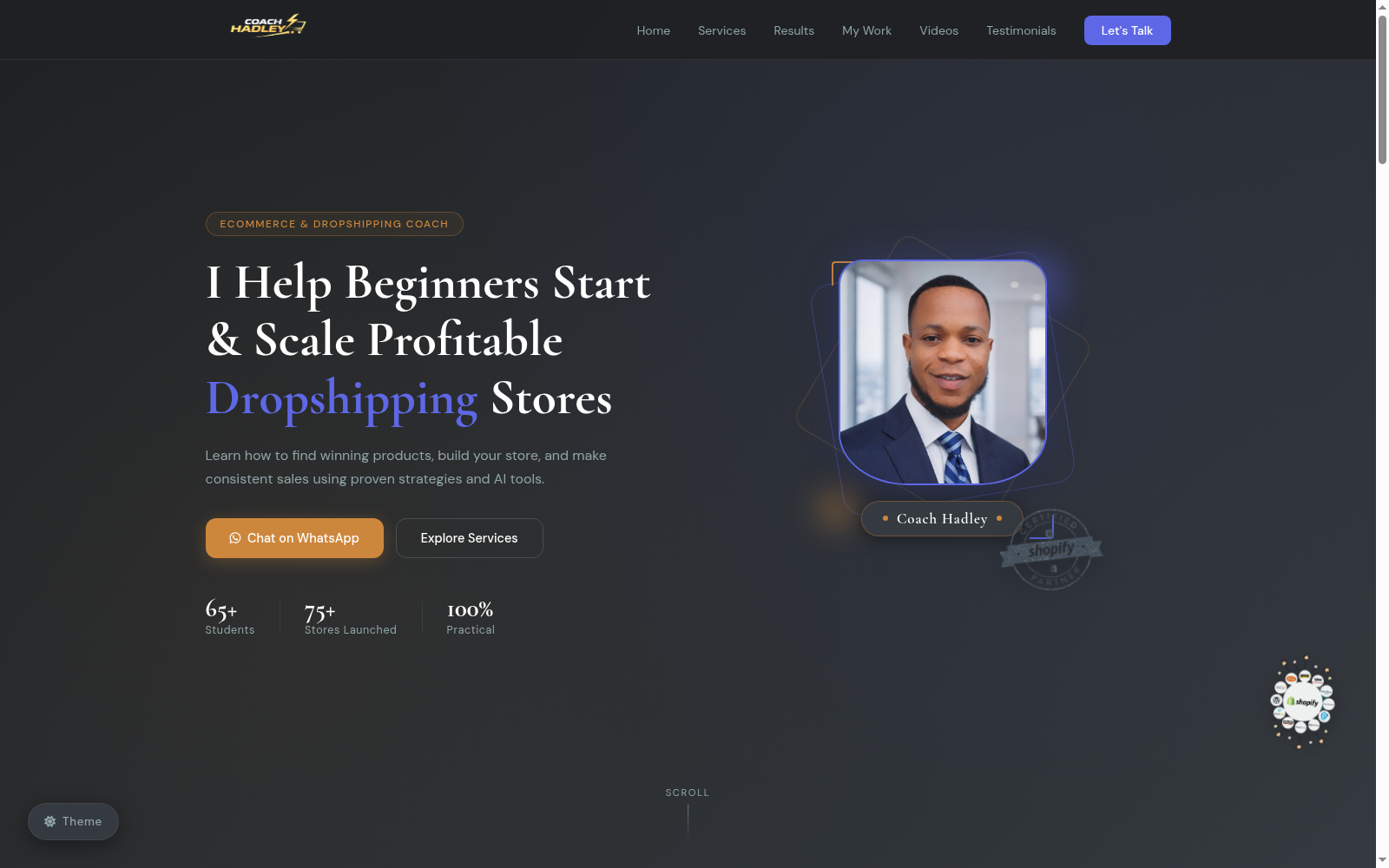 Coach Hadley homepage