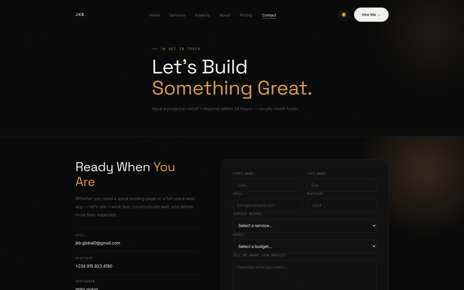 JKB Global contact page