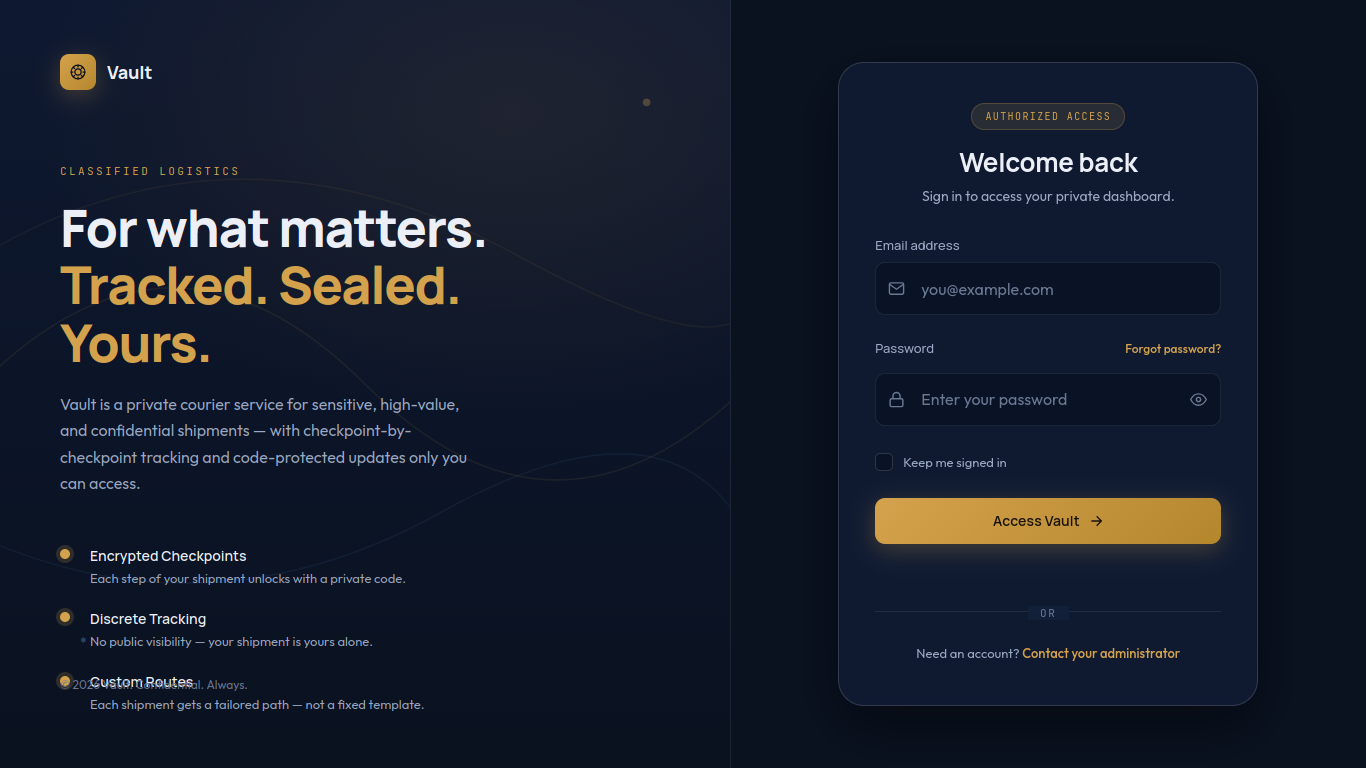 Vault Shipping Tracker